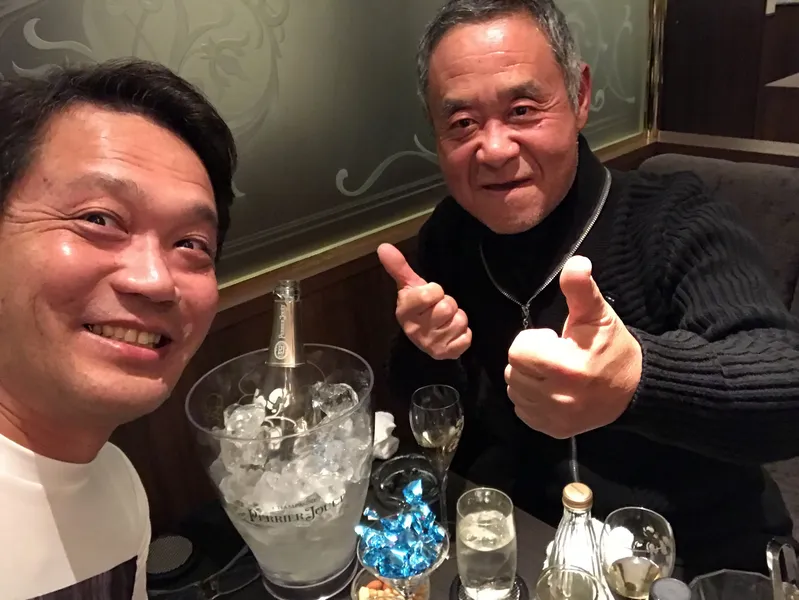竹下さんとシャンパン
