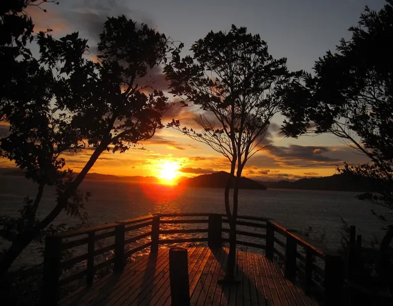 江田島の帰り道の夕日